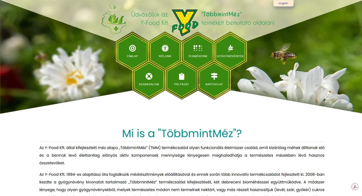 Herbázium weboldal képernyőképe
