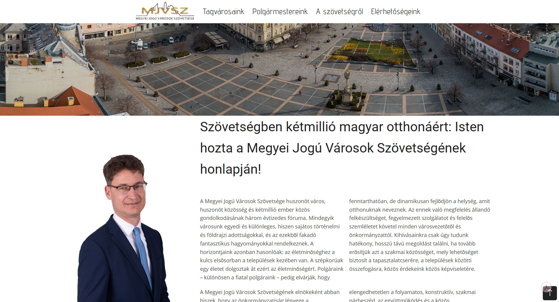 MJVSZ weboldal képernyő képe